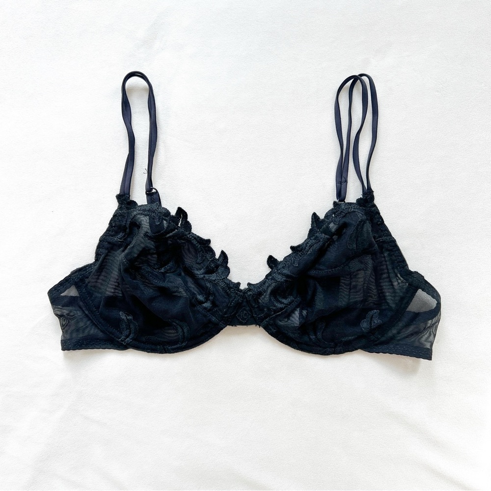 Vintage Donna 10 by Ladyberg Black Lace Bra